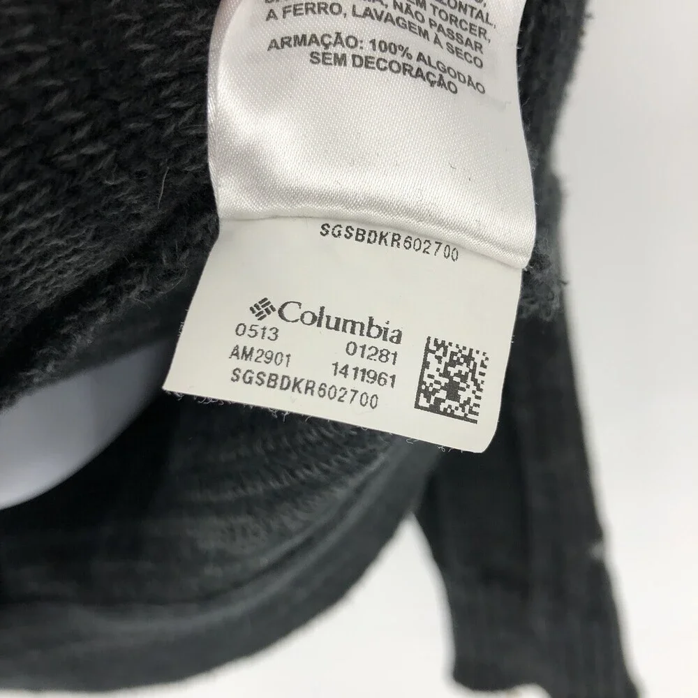 Columbia Men's 1/4 Zip Pop Over Cotton Grey Black Knit Sweater Size Medium